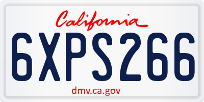 CA license plate 6XPS266