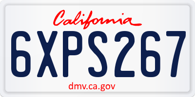 CA license plate 6XPS267