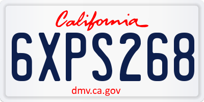 CA license plate 6XPS268