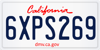 CA license plate 6XPS269