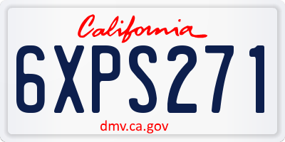 CA license plate 6XPS271