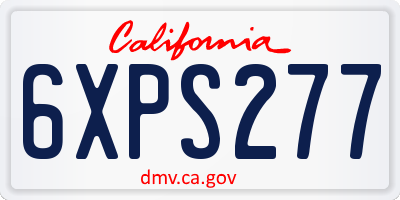 CA license plate 6XPS277