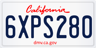 CA license plate 6XPS280
