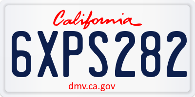 CA license plate 6XPS282