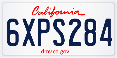 CA license plate 6XPS284