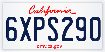CA license plate 6XPS290