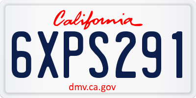 CA license plate 6XPS291