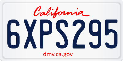CA license plate 6XPS295
