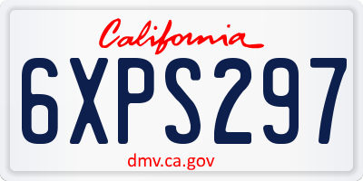 CA license plate 6XPS297