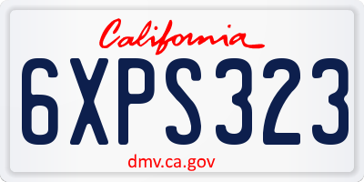 CA license plate 6XPS323