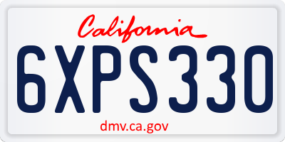 CA license plate 6XPS330