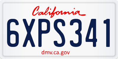 CA license plate 6XPS341