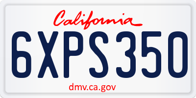 CA license plate 6XPS350