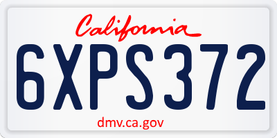 CA license plate 6XPS372
