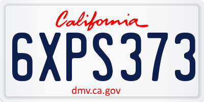 CA license plate 6XPS373