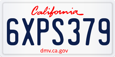 CA license plate 6XPS379