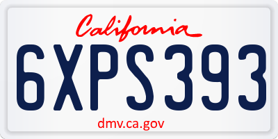 CA license plate 6XPS393