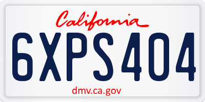 CA license plate 6XPS404