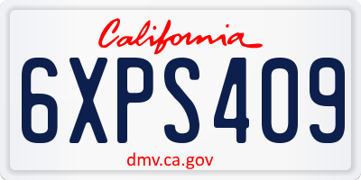 CA license plate 6XPS409
