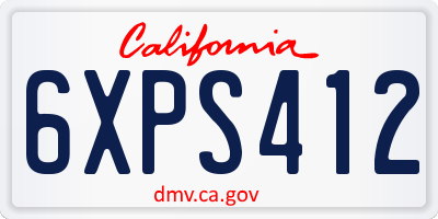 CA license plate 6XPS412