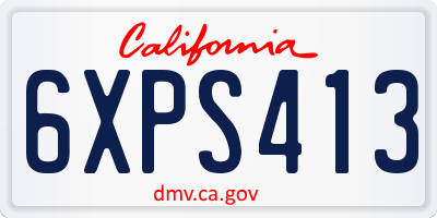 CA license plate 6XPS413