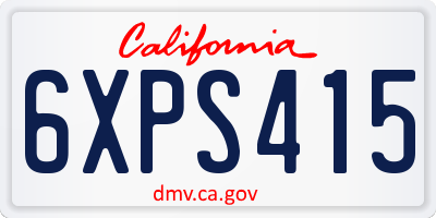 CA license plate 6XPS415