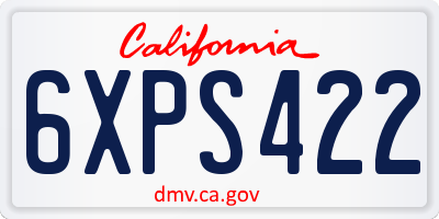 CA license plate 6XPS422