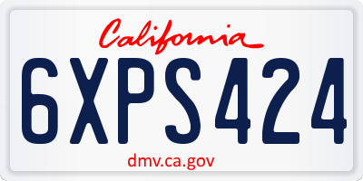 CA license plate 6XPS424