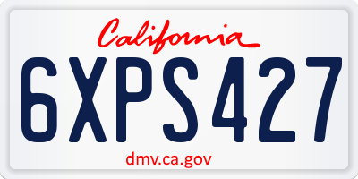 CA license plate 6XPS427