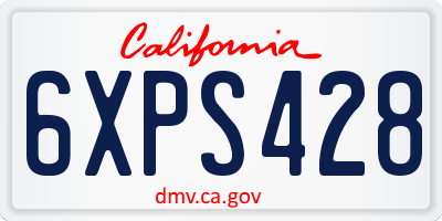 CA license plate 6XPS428
