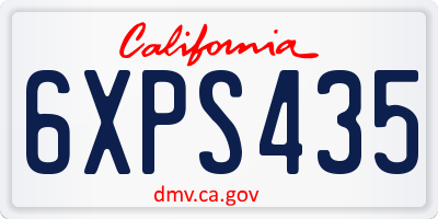 CA license plate 6XPS435
