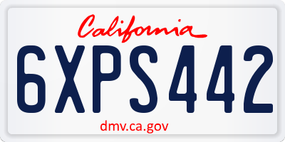 CA license plate 6XPS442