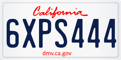CA license plate 6XPS444