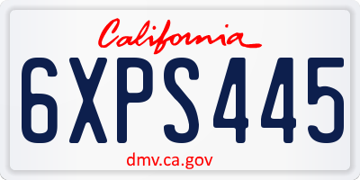 CA license plate 6XPS445