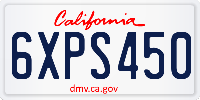 CA license plate 6XPS450
