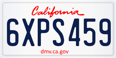 CA license plate 6XPS459