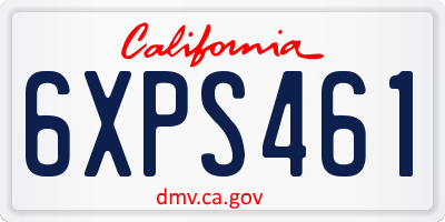 CA license plate 6XPS461