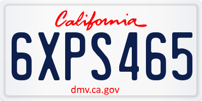 CA license plate 6XPS465