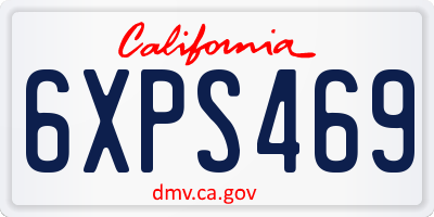 CA license plate 6XPS469