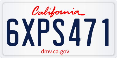 CA license plate 6XPS471