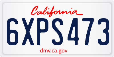 CA license plate 6XPS473