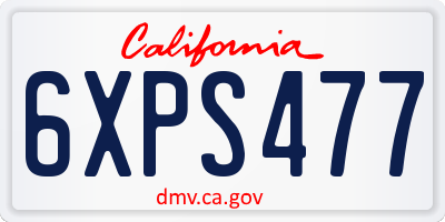 CA license plate 6XPS477