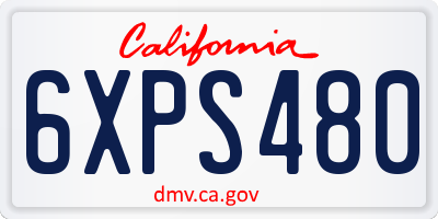 CA license plate 6XPS480