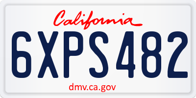 CA license plate 6XPS482