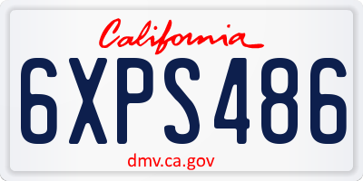 CA license plate 6XPS486