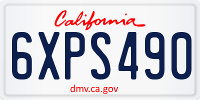 CA license plate 6XPS490