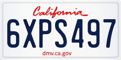 CA license plate 6XPS497