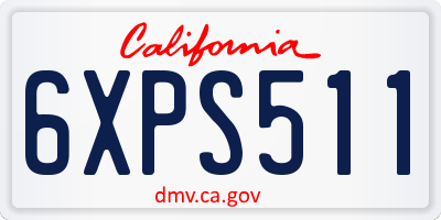CA license plate 6XPS511