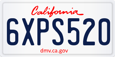CA license plate 6XPS520