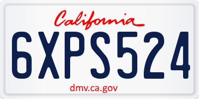 CA license plate 6XPS524